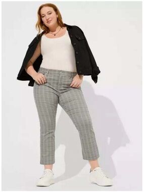 Torrid Gray Plaid Cropped High Boot Super Soft Pants